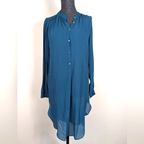Aritzia Silk Sheer Tunic Dress Button Front - Long - Picture 1 of 9